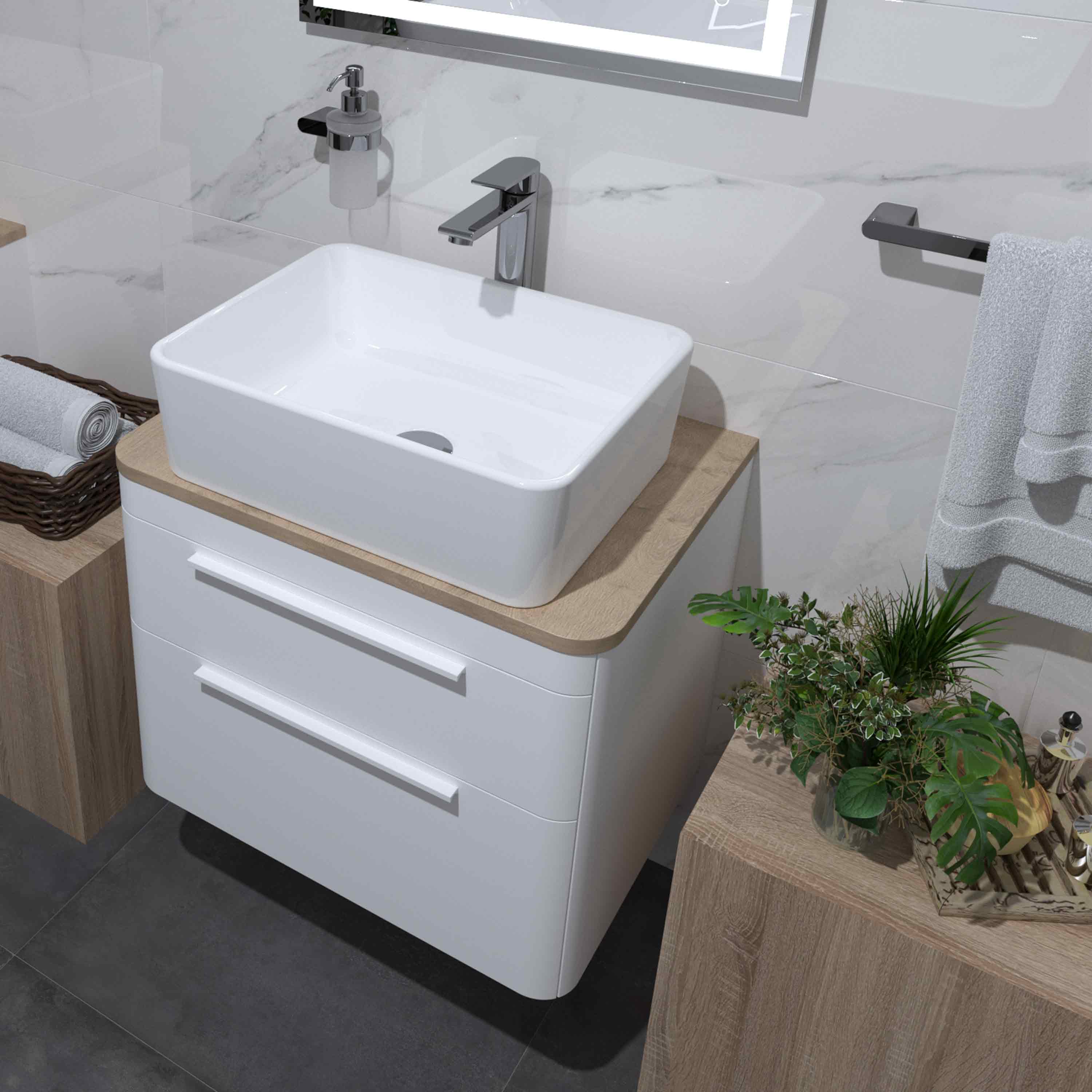 Kupaonski element viseći bez umivaonika Concepto+ Vale, 60 cm, sa topom, sa 2 ladice