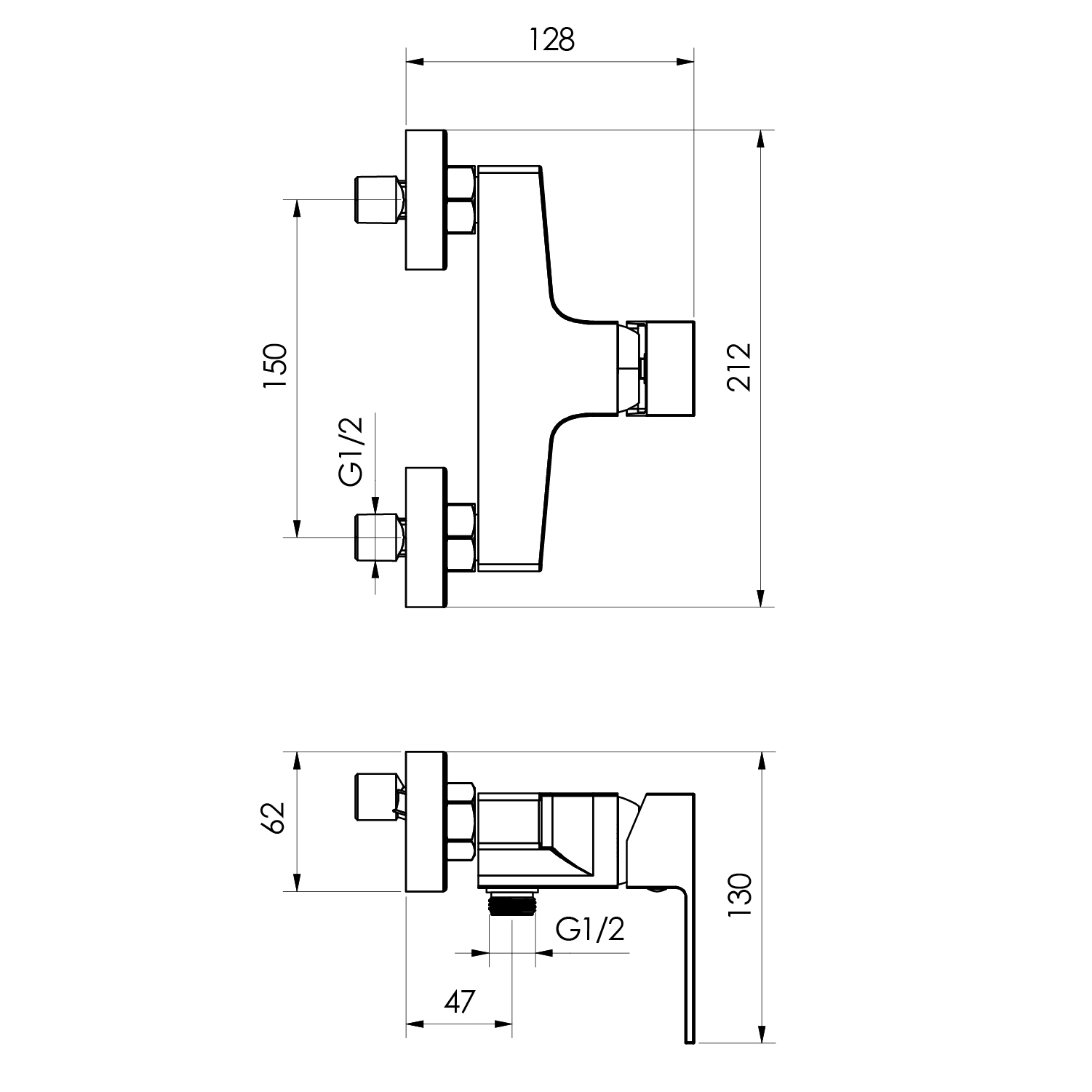Miješalica za tuš kadu Voxort Perla Gold