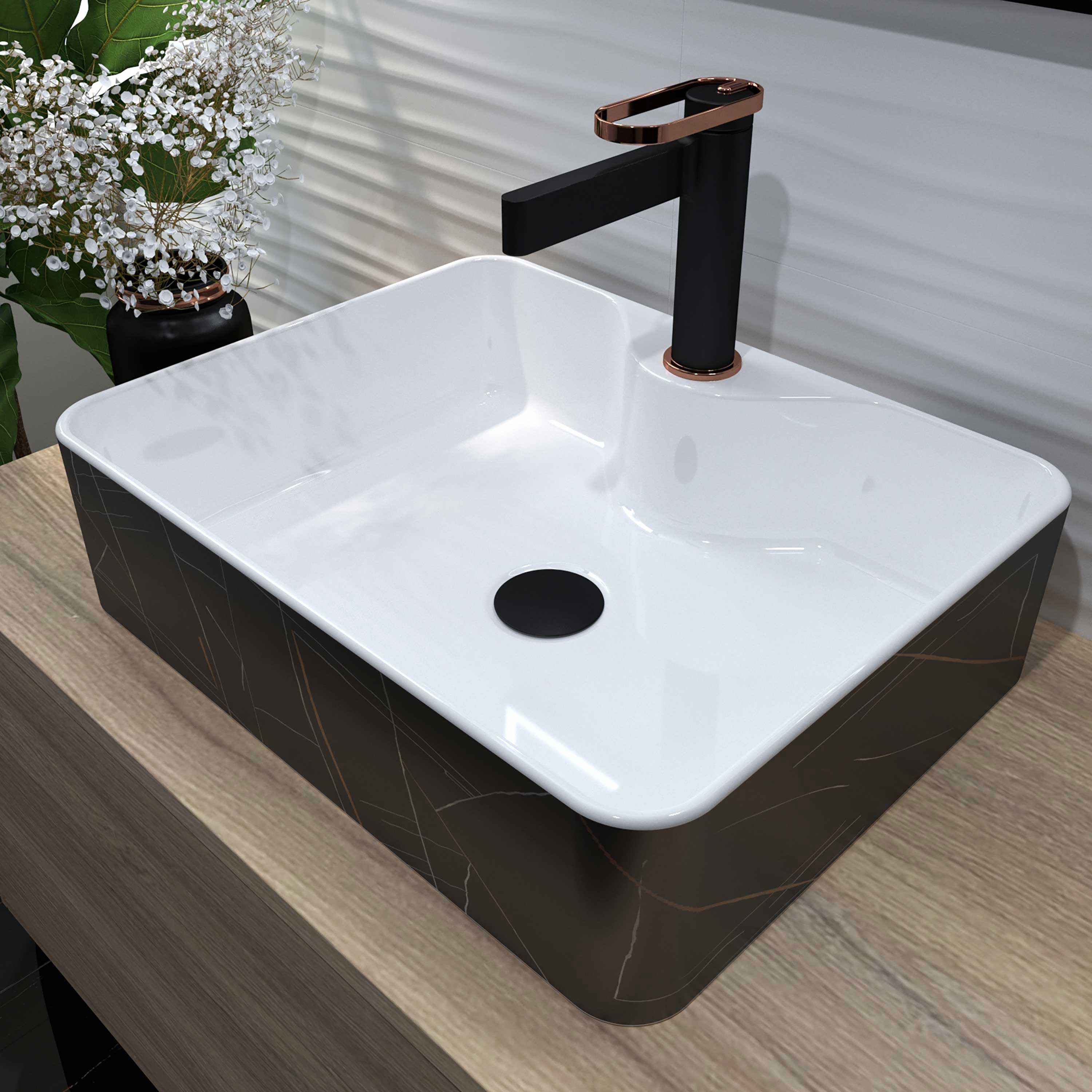 Umivaonik na ploču Concepto Bell Linte, 48,5x38x13 cm