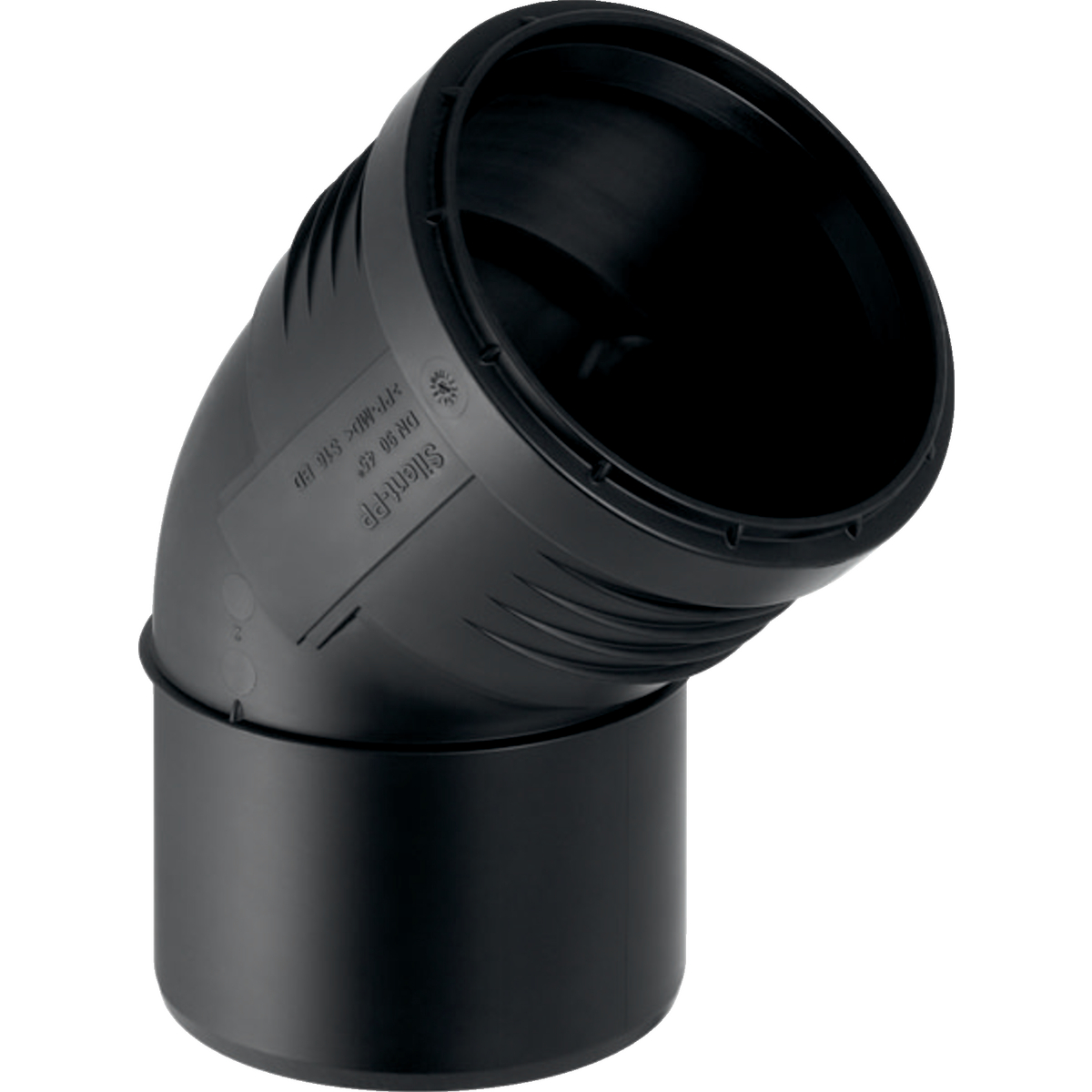 PP koljeno niskošumno Geberit Silent, 90 mm 45°