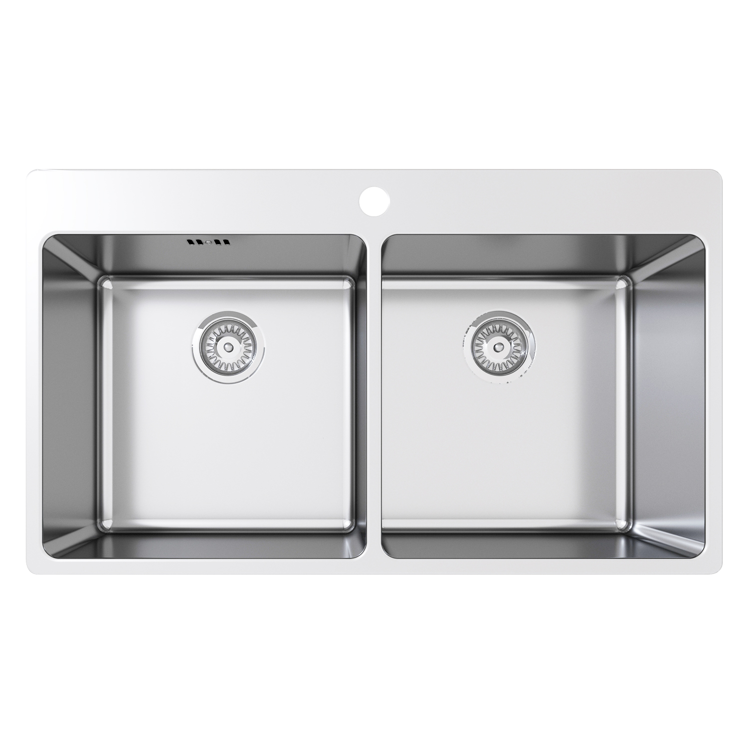 Sudoper inox Concepto Sharp, 86x50 cm, poravnata ugradnja, dva korita