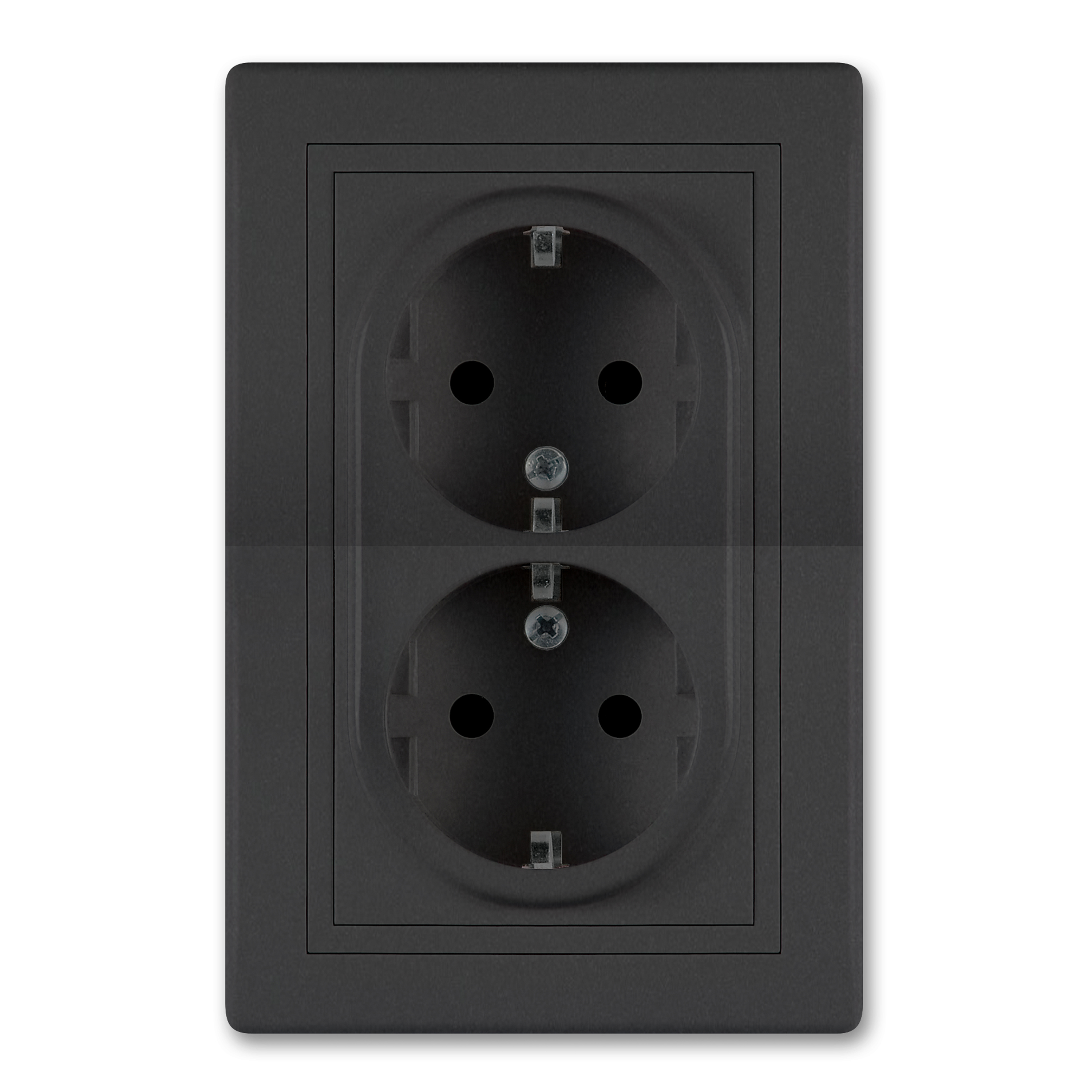 Utičnica PRESTIGE dvostruka 16A / 250V~, crna soft