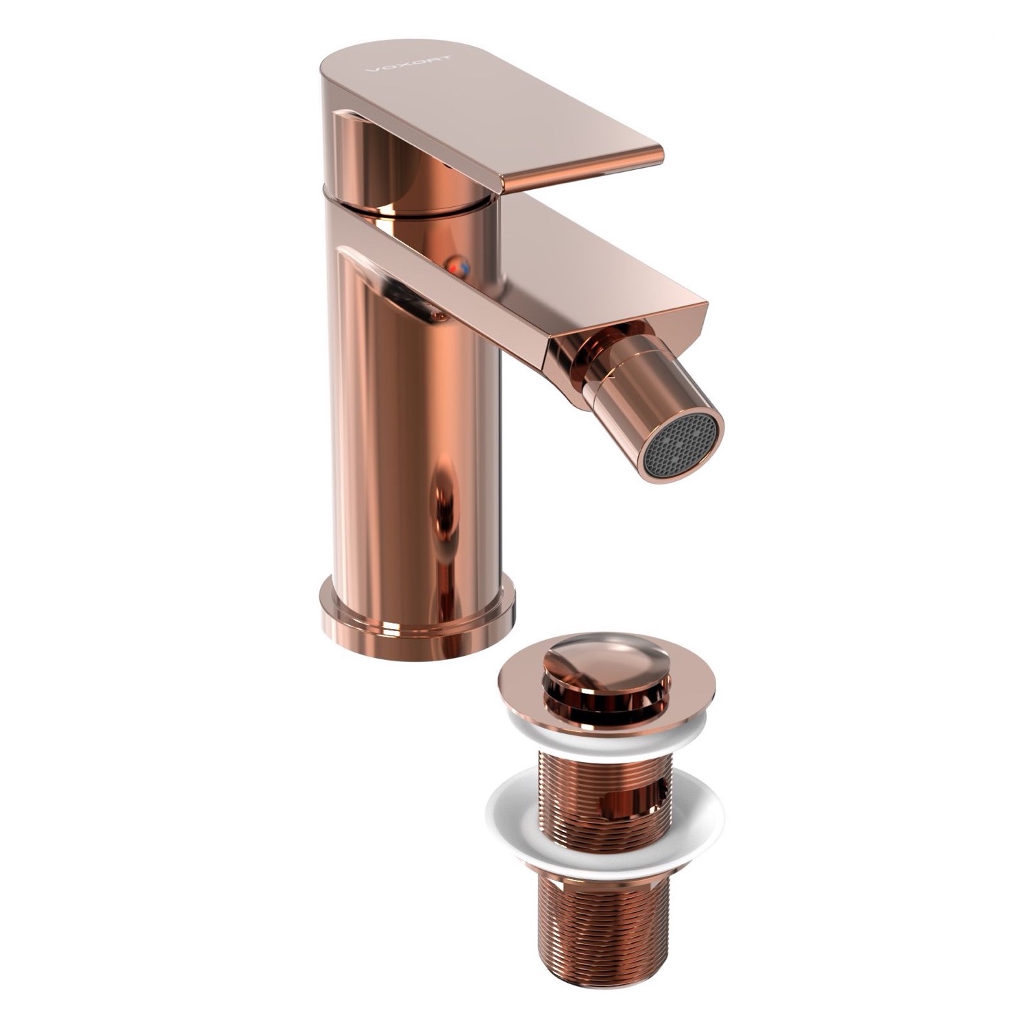Miješalica za bide Voxort Tea Rose Gold, sa klik-klak gornjim dijelom sifona