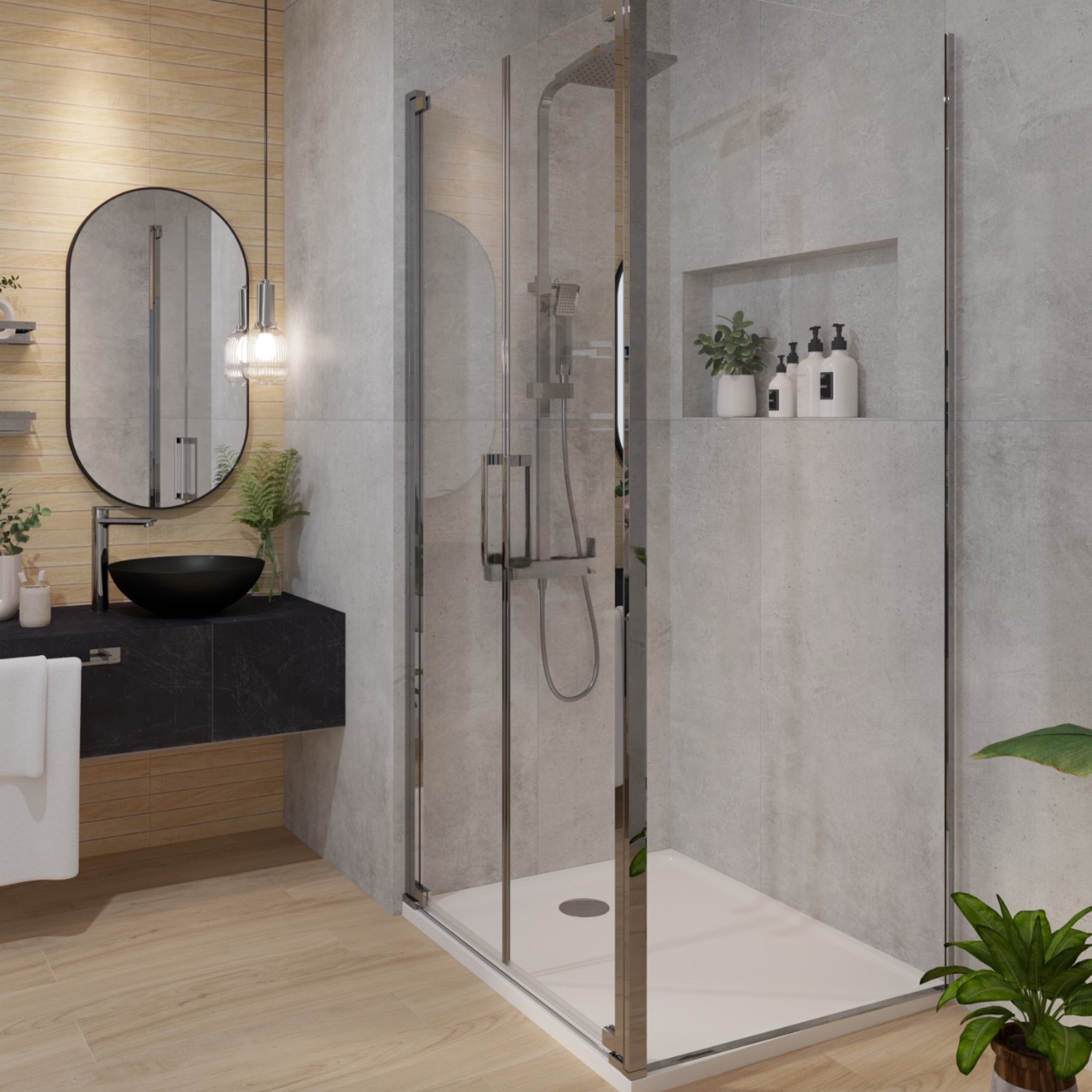 Tuš stranica za vrata Voxort Pro Premium PN-line, 80x195, prozirno/krom
