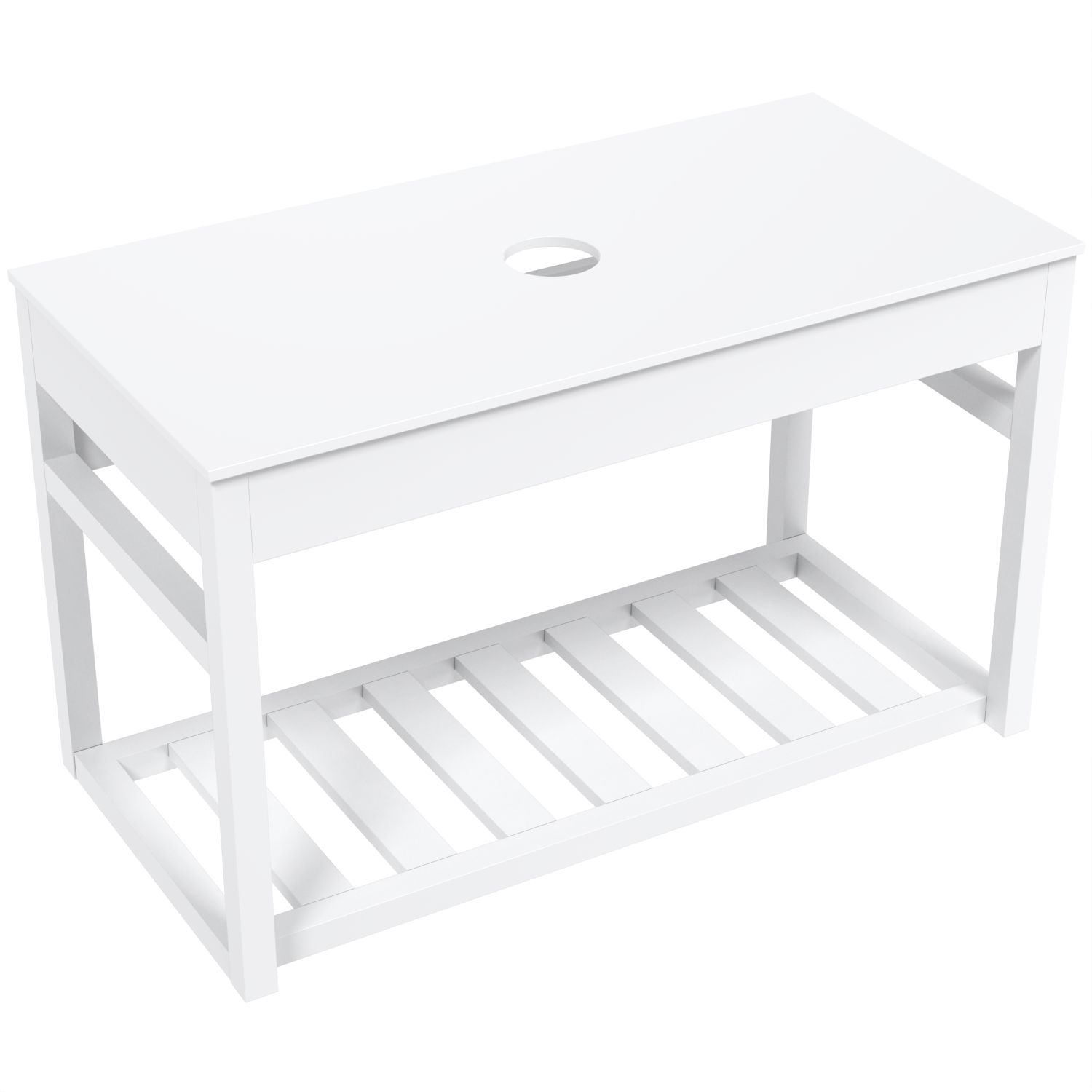 Kupaonski element viseći bez umivaonika Concepto+ Luna, 100 cm, furnir bijela, sa topom