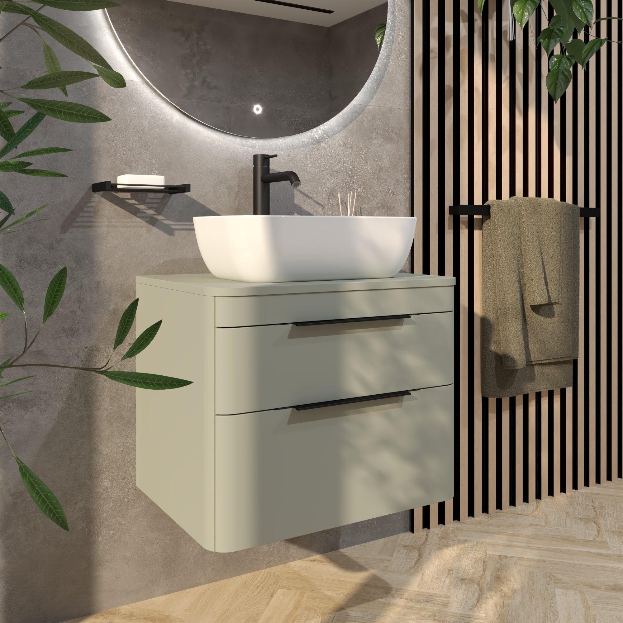 Kupaonski element viseći bez umivaonika  Concepto+ Vanja Green, 60 cm, bez topa