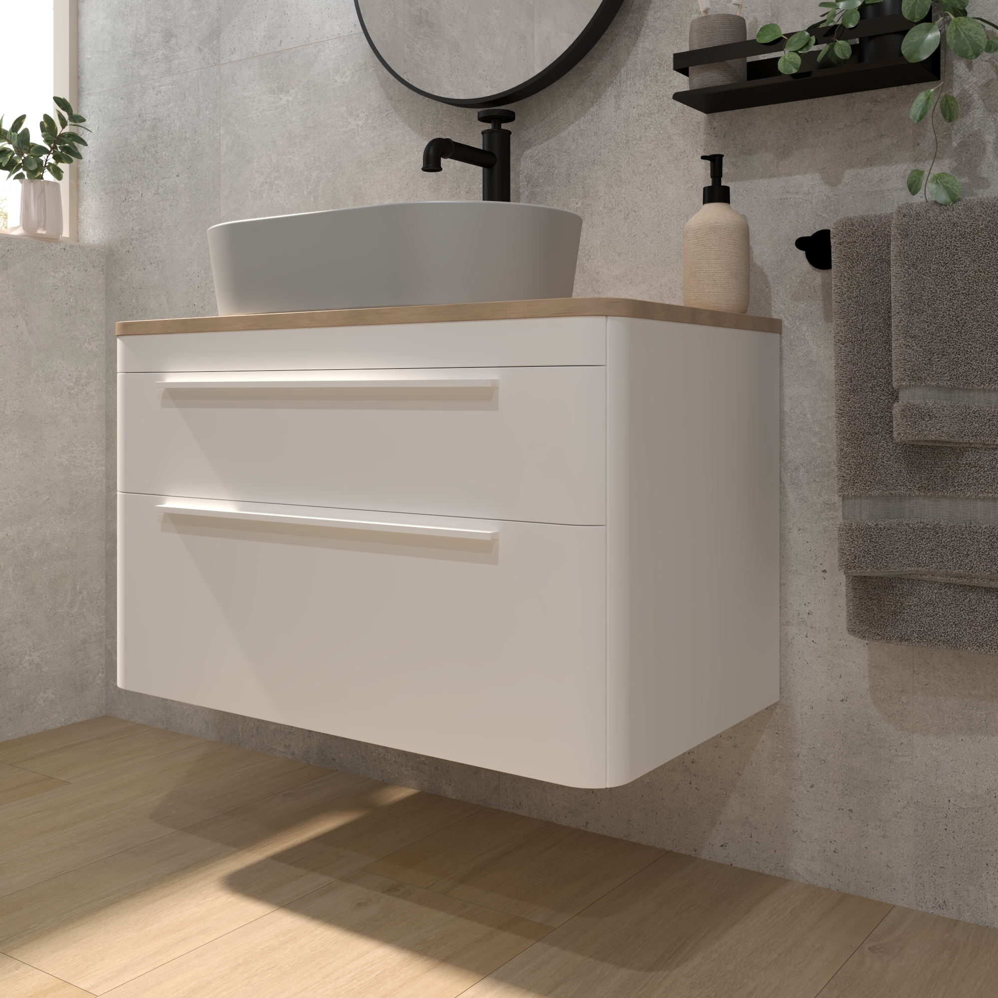 Kupaonski element viseći bez umivaonika Concepto+ Vale, 78 cm, sa topom, sa 2 ladice