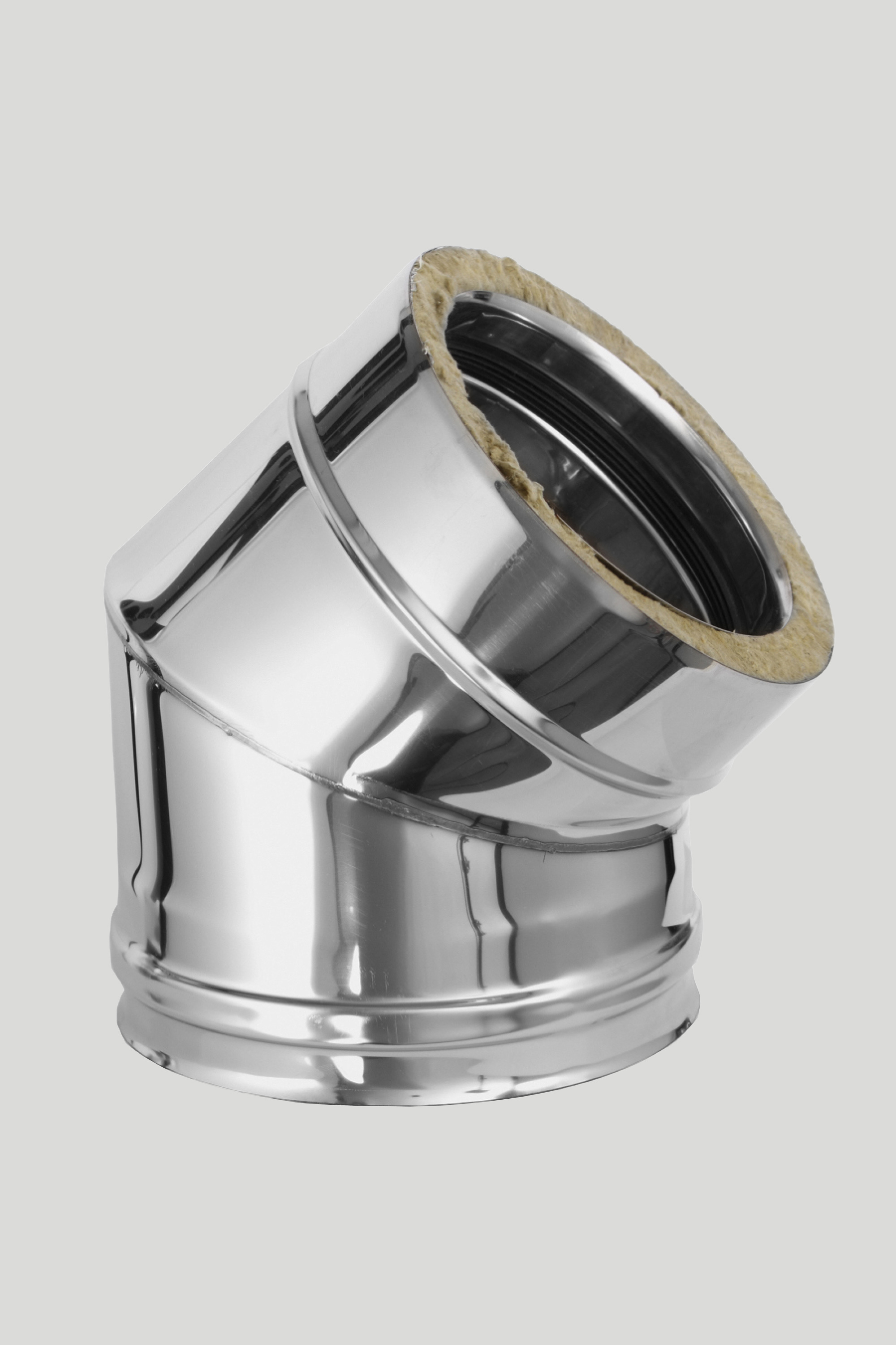 Dimovod Terma Inox koljeno izolirano 130/180, 45°, s obujmicom