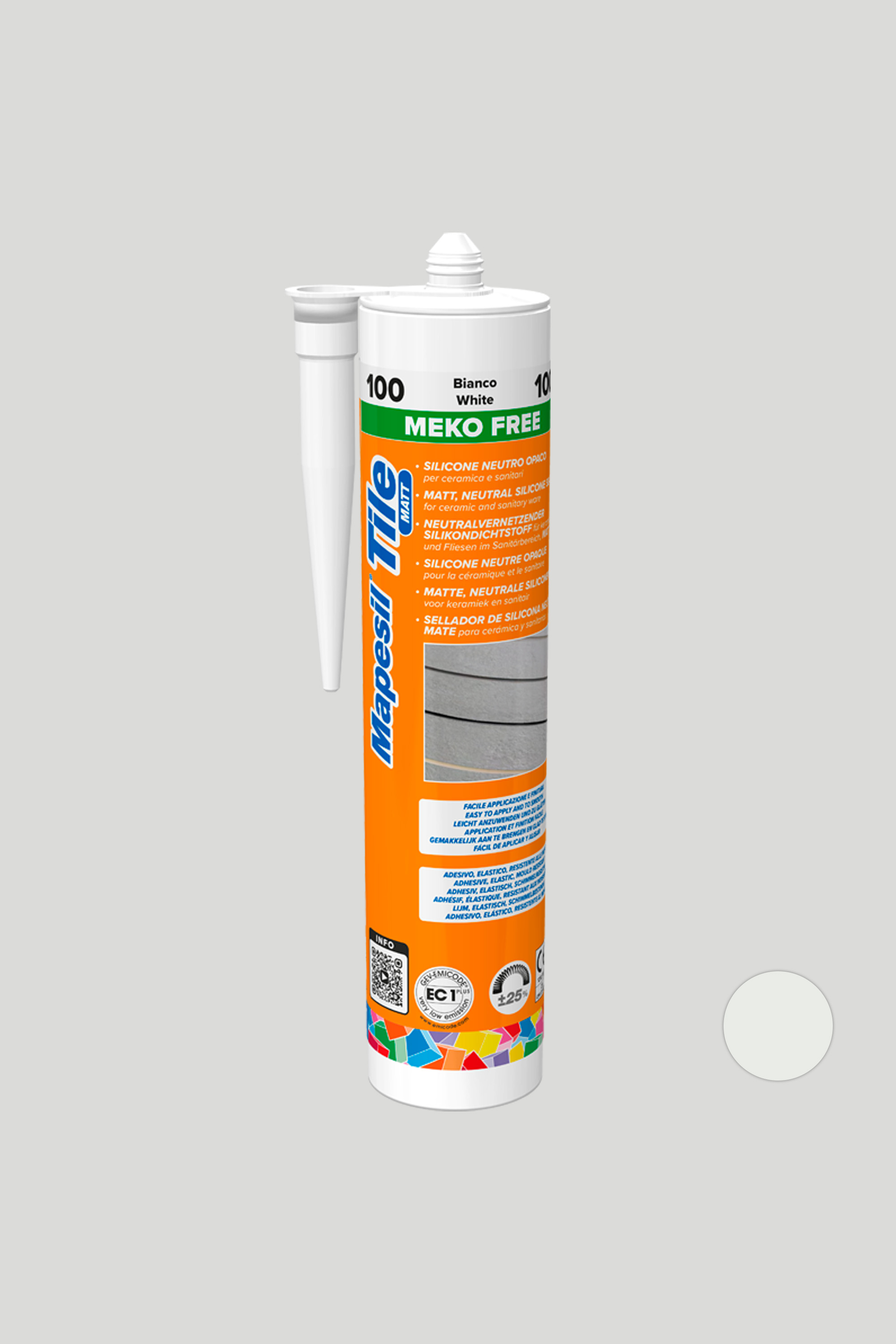 Silikon neutralni Mapei Mapesil Tile Matt N.103 Mjesečevo Bijela,300 ml