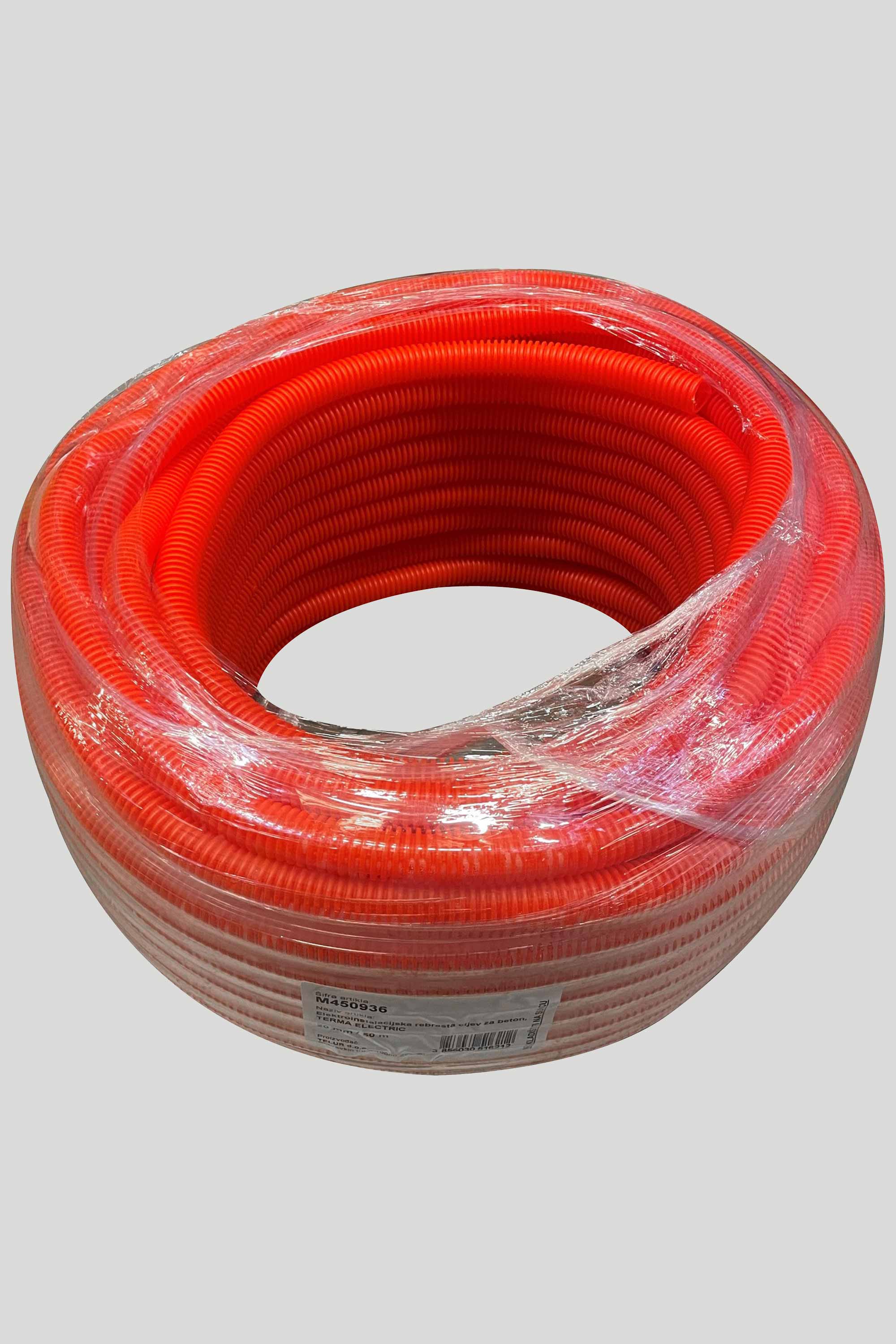 Elektroinstalacijska rebrasta cijev za beton, TERMA ELECTRIC, 20mm / 50m