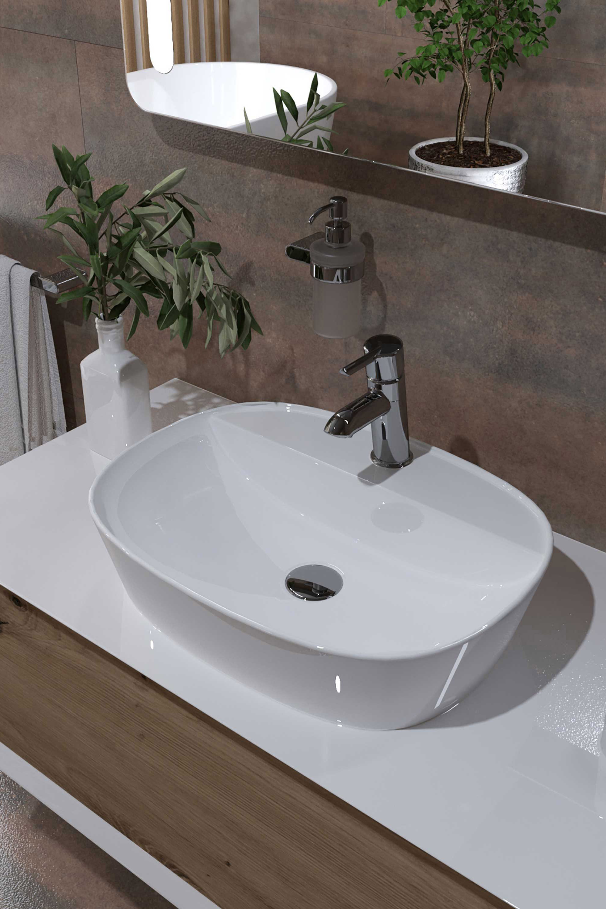 Umivaonik na ploču Concepto Melody-C, 50x38x12 cm