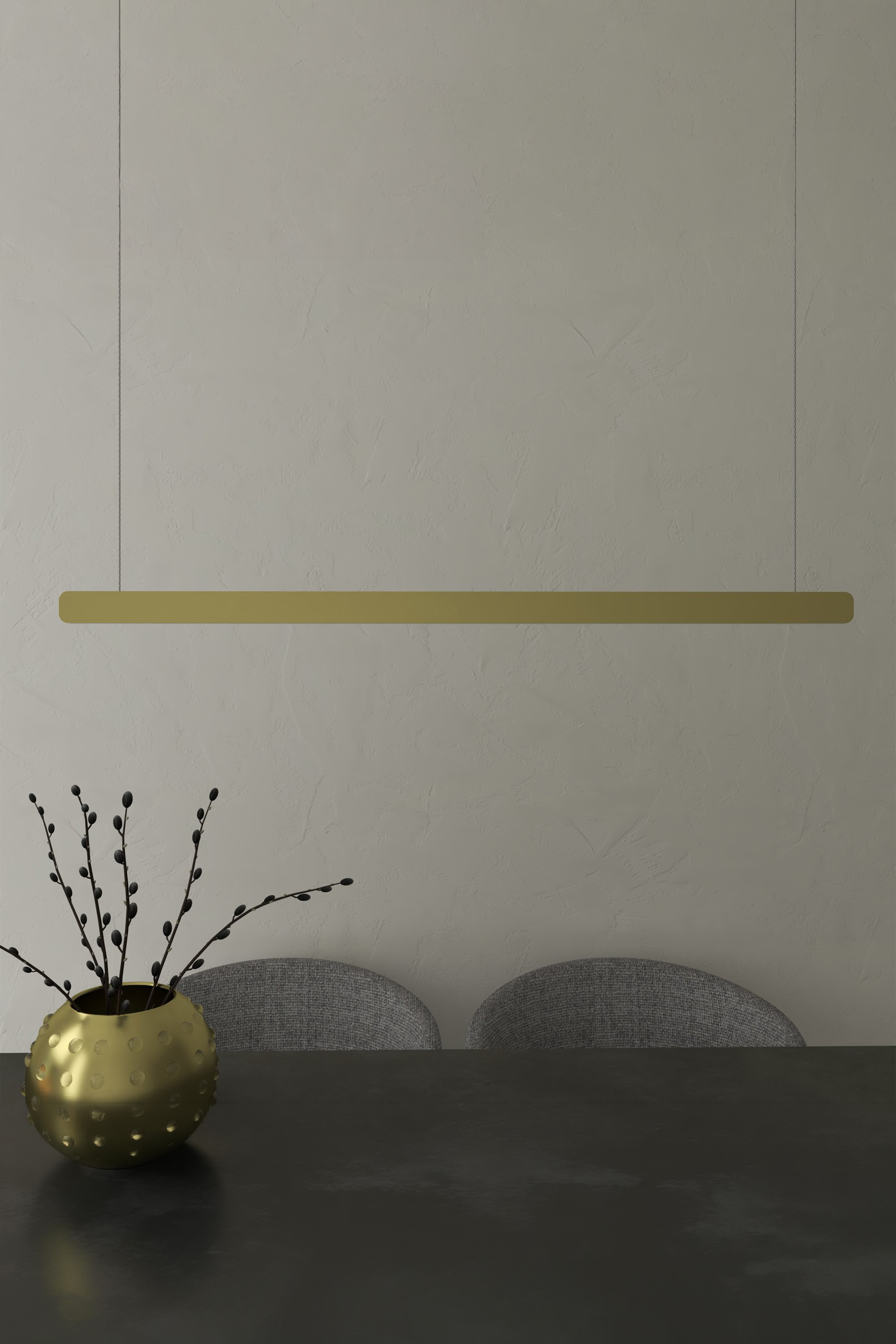 Visilica od 22 W Zorra Lighting Iva (3000 K, IP20, 1130x15x45 mm) zlatna