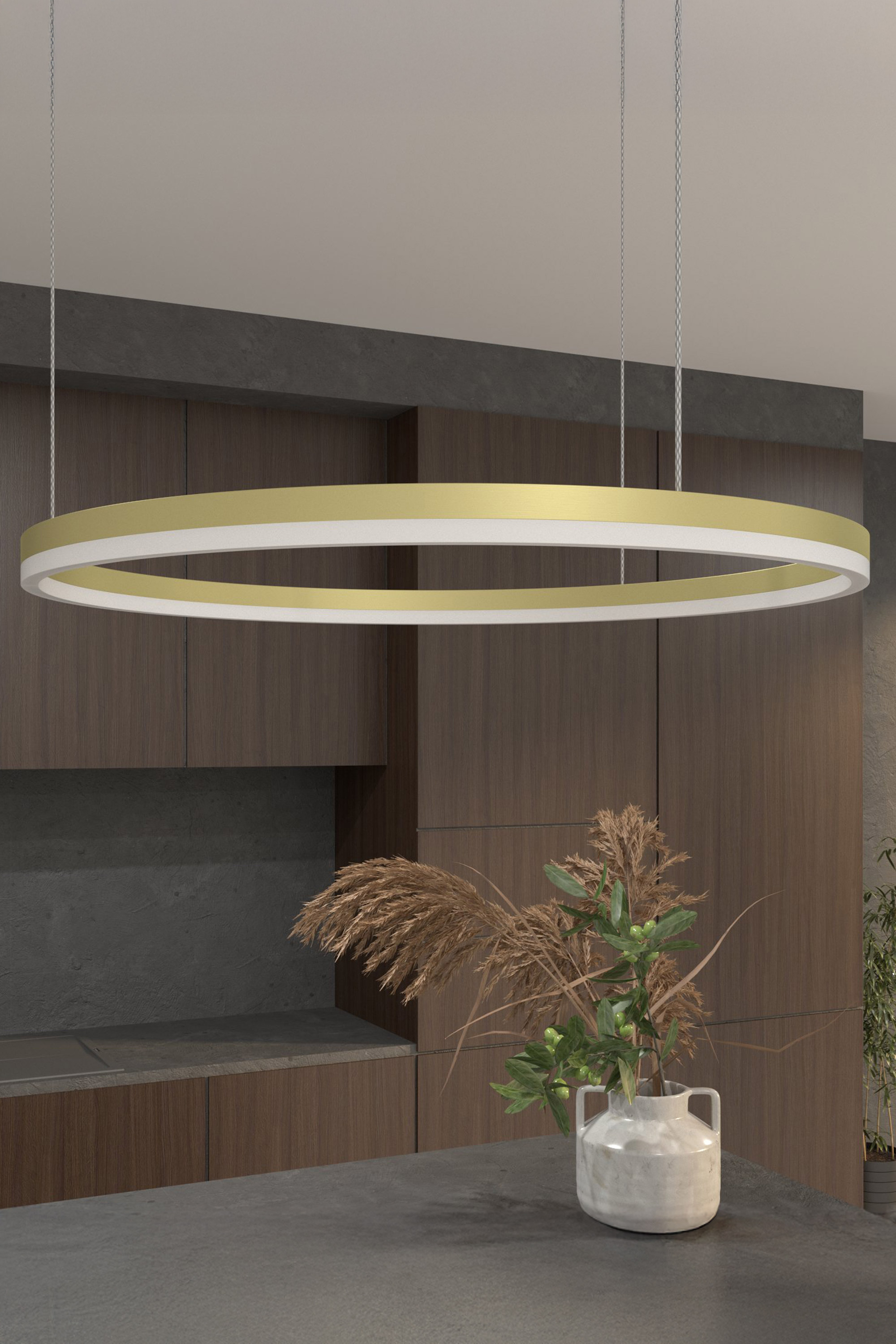 Visilica od 37 W Zorra Lighting Thea ring (3000/4000/6500 K, IP20, dia 60 cm) zlatna