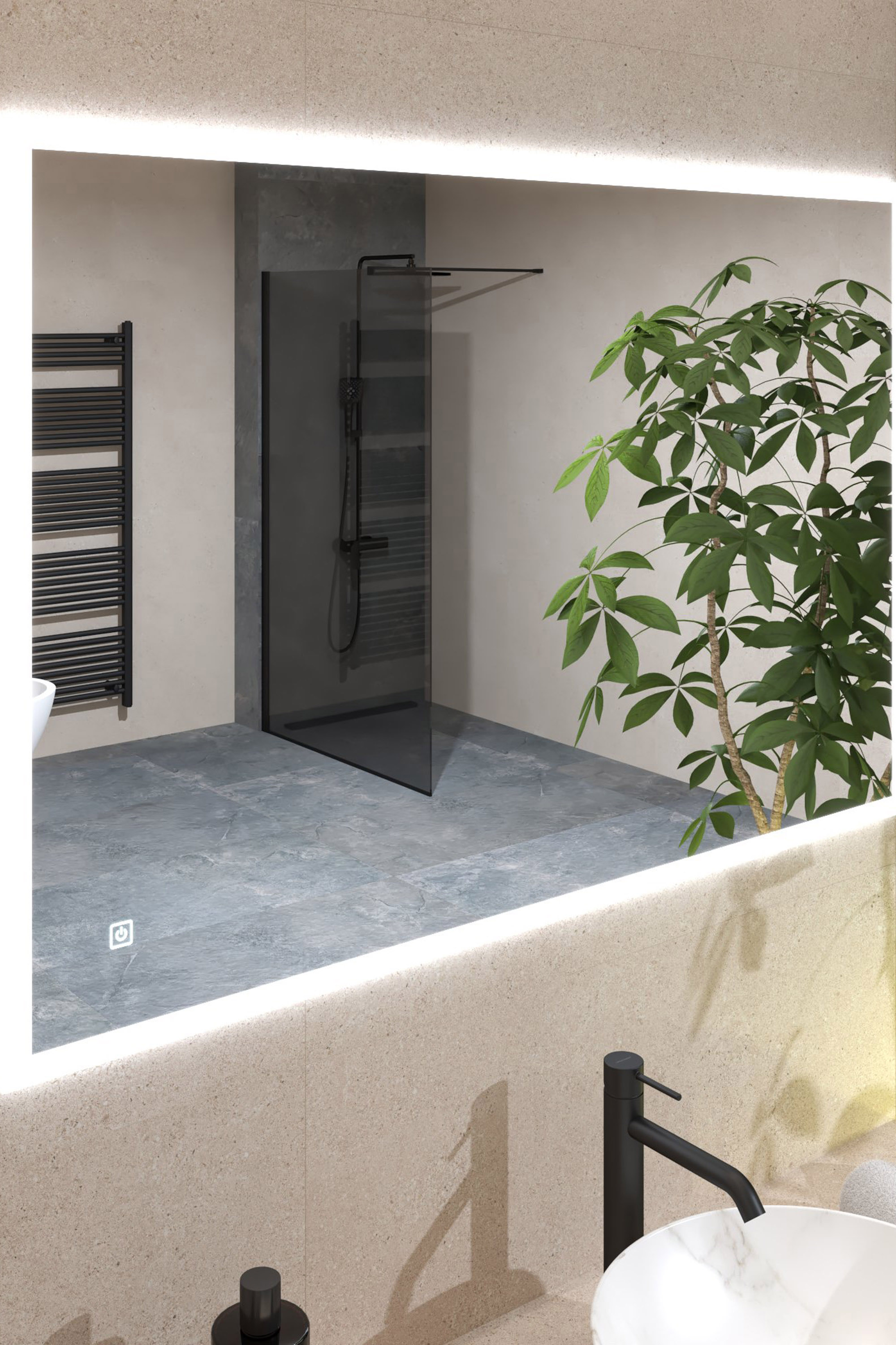 Ogledalo sa LED rasvjetom Concepto+ Chloe Touch, odmagljivač, 120x2,5x80 cm 