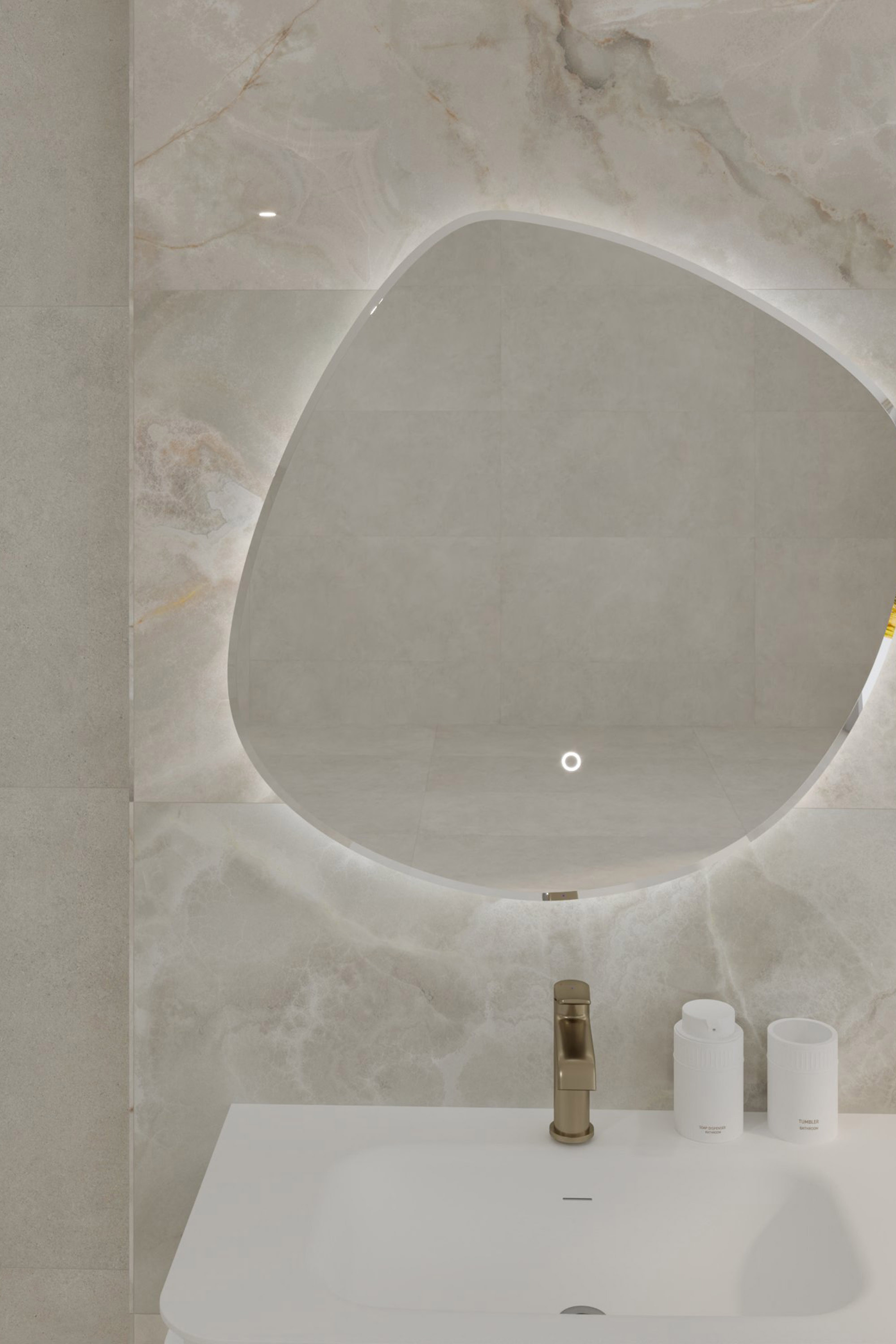 Ogledalo sa LED rasvjetom Concepto+ Rossa Touch , 80x80 cm, asimetrično