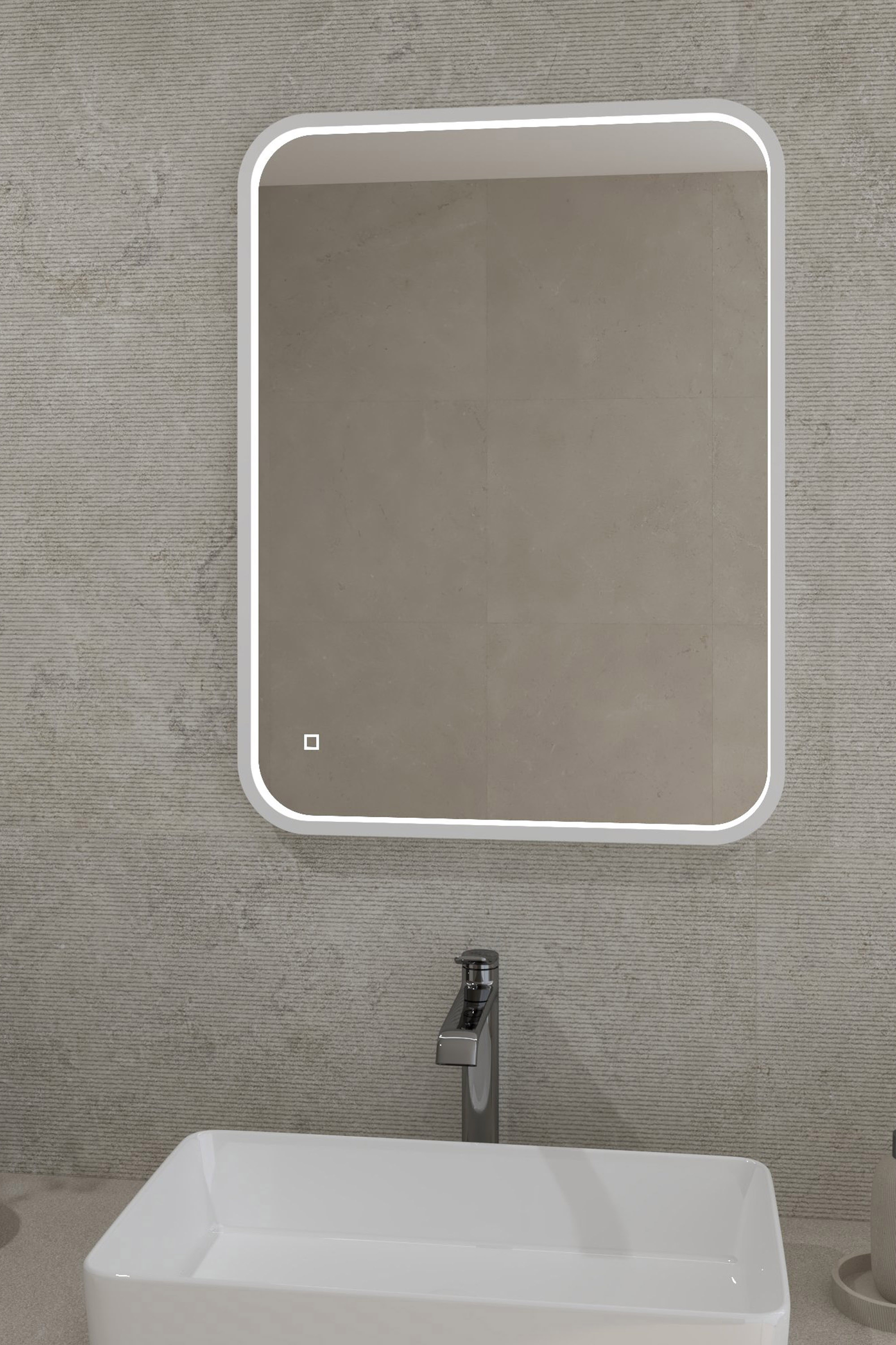Ogledalo sa LED rasvjetom Concepto+ Gianna Touch, odmagljivač, 60x80 cm, bijela