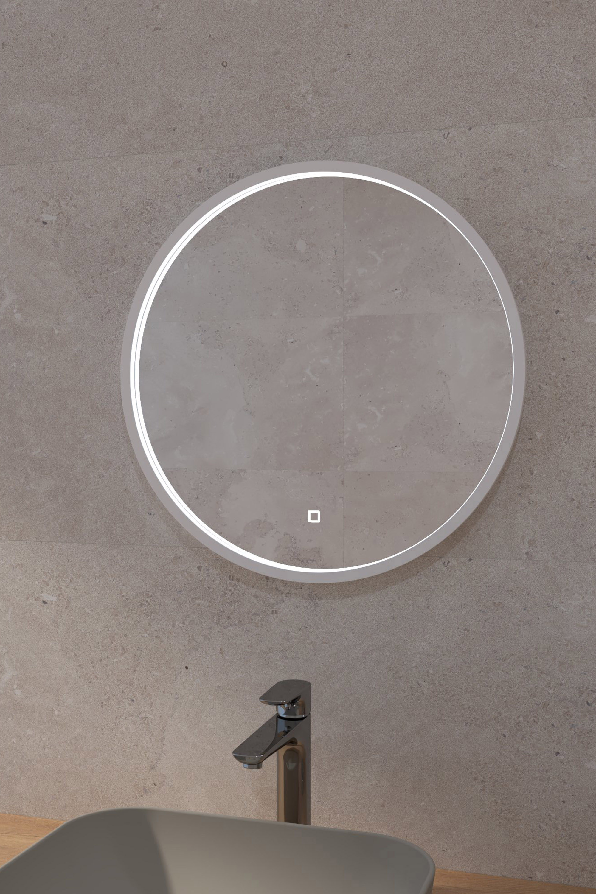 Ogledalo sa LED rasvjetom Concepto+ Vanessa Touch, odmagljivač, 60x60 cm, bijela