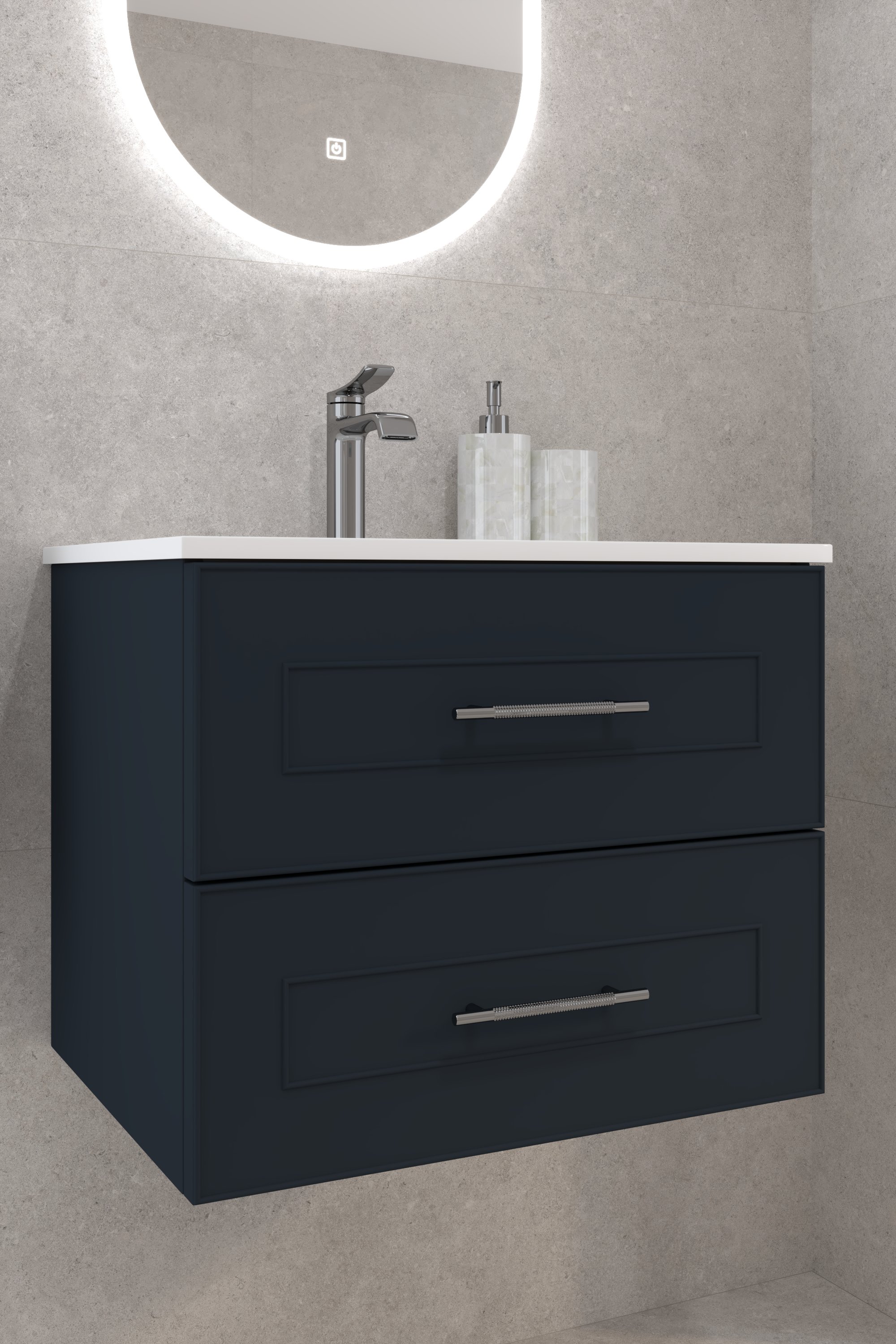 Kupaonski element viseći s umivaonikom Concepto+ Athena, 60 cm, plava, 2 ladice