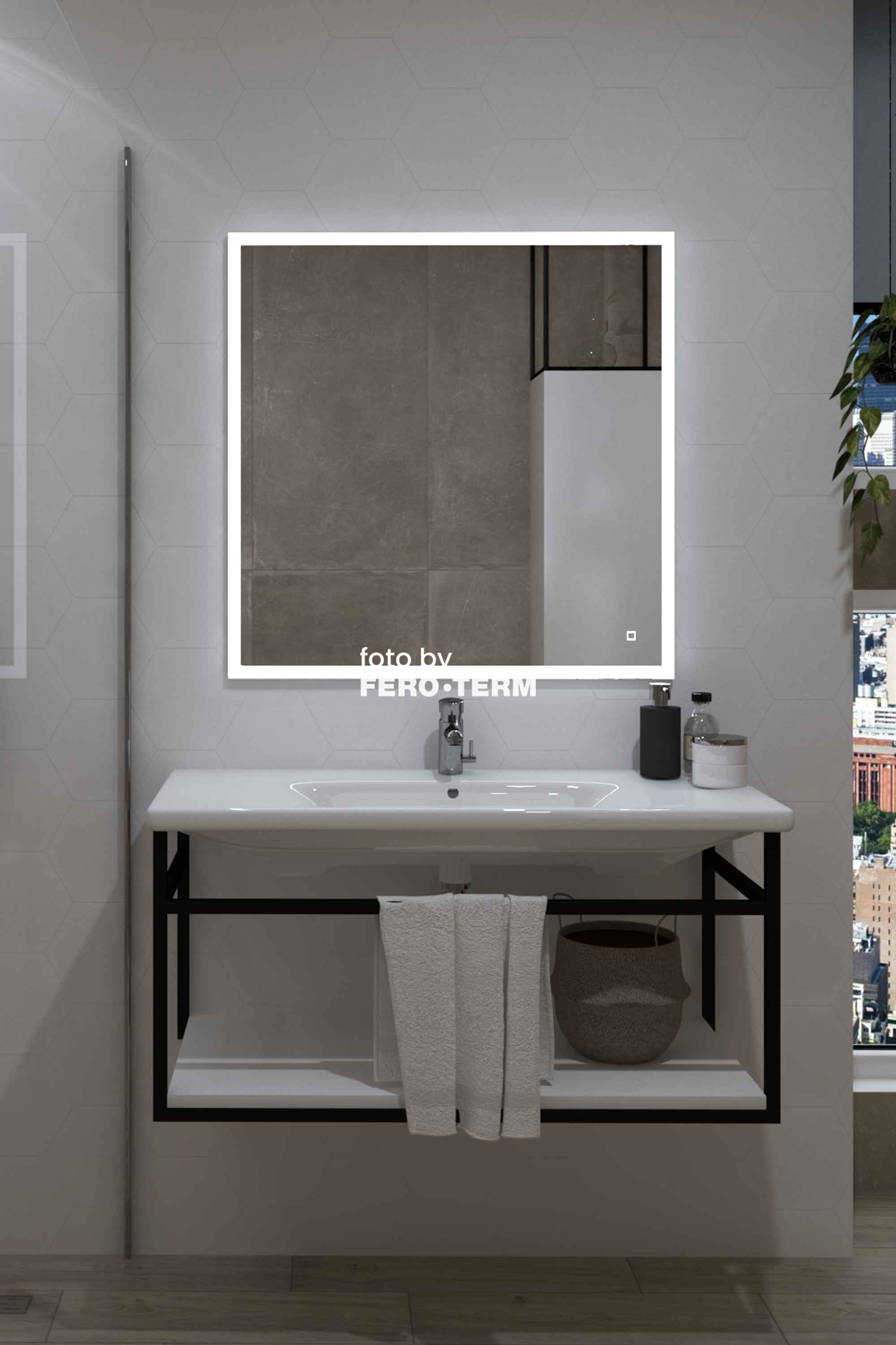 Ogledalo sa LED rasvjetom Concepto+ Maya Touch, 80x3,5x80 cm 