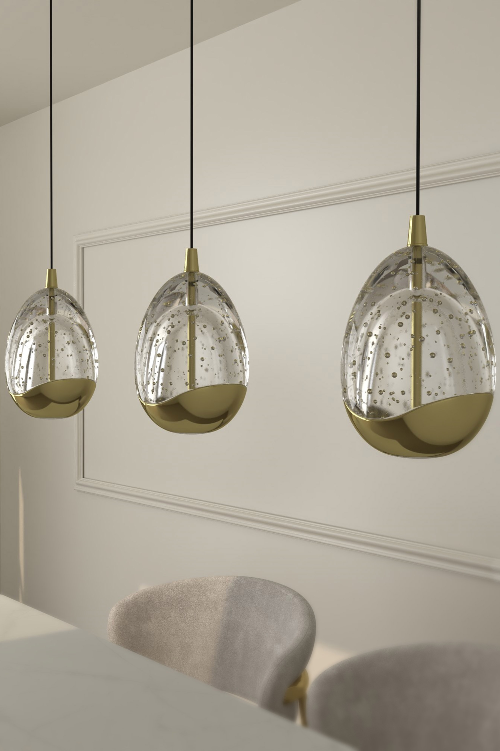 Visilica s pet izvora svjetlosti od 24 W Zorra Lighting Claire gold (3000 K)